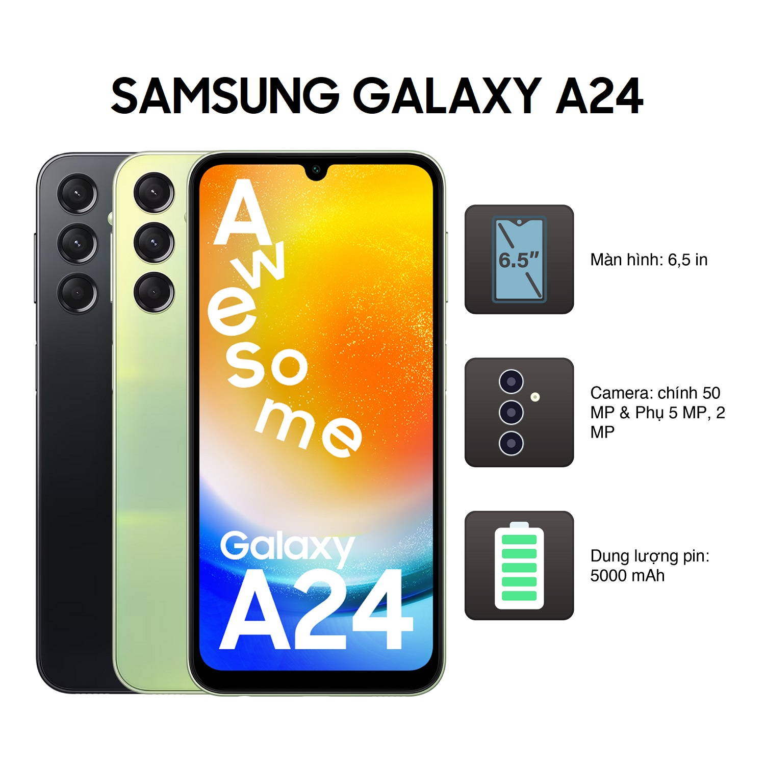 Điện thoại Samsung Galaxy A24 8GB/128GB - Hàng Chính Hãng