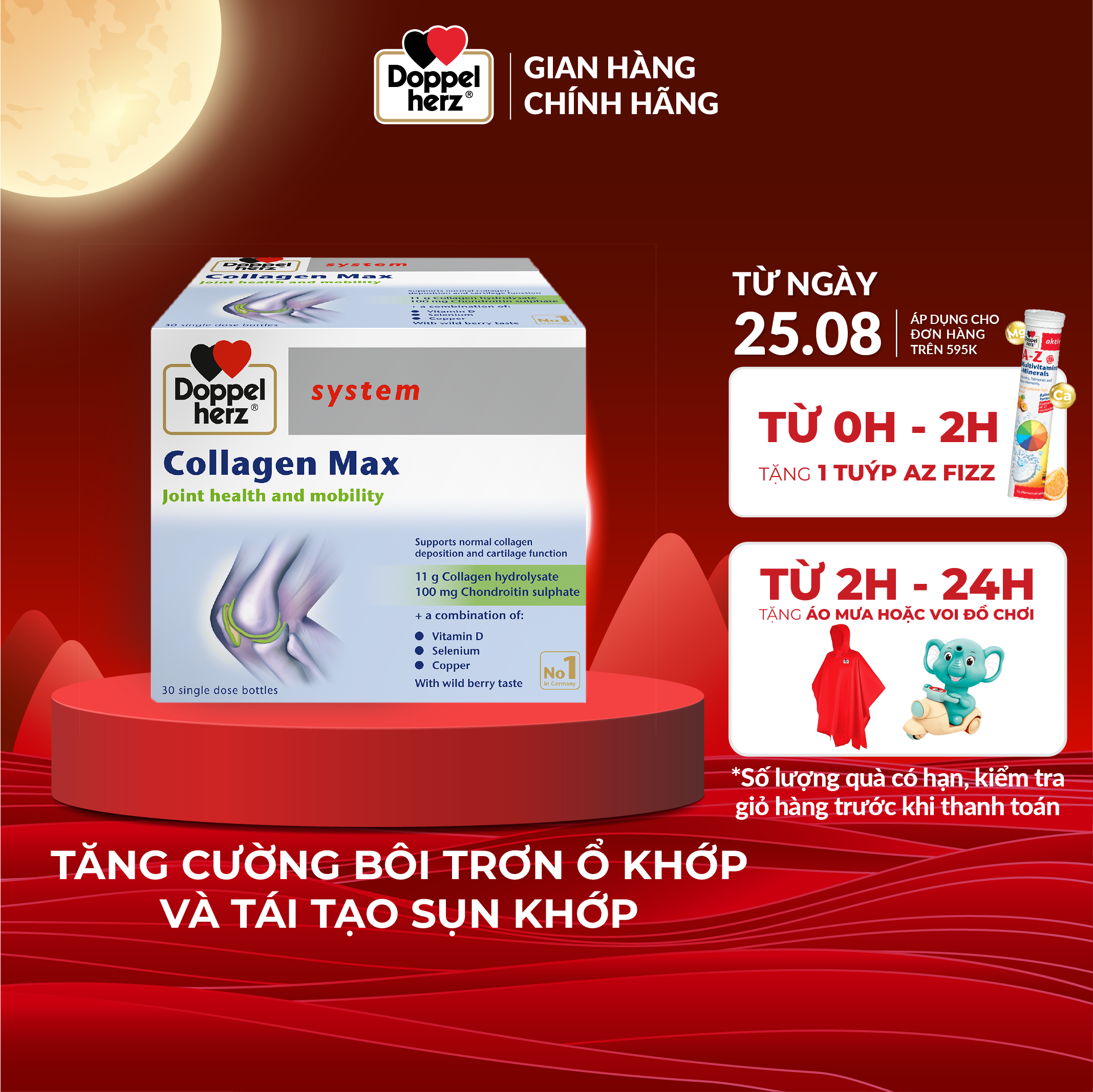 Collagen thuỷ phân tăng độ linh hoạt của khớp Doppelherz Collagen Max