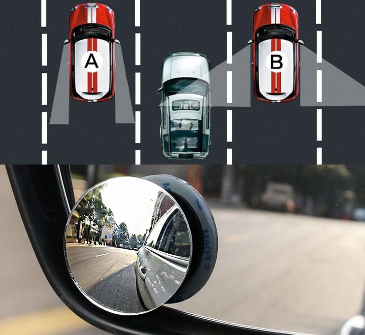 Combo 2 Gương cầu Chiếu hậu xoay 180 độ Xóa điểm mù xe hơi, ô tô