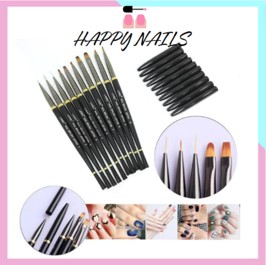 Bộ cọ bút lawei nail brush japan 10 cây - mua ngay cọ vẽ nail trang trí móng tay , bộ cọ lawei nhật bản 10 cây vẽ hoa đắp gel ,nét ,tròn bản giá tốt, set 10 cọ nail lawei chính hãng - cọ vẽ móng chuyên dụng