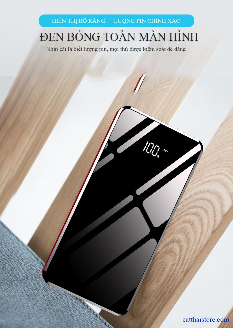 [GIAO HÀNG NHANH - TẶNG CÁP SẠC] Pin Sạc Dự Phòng Dung Lượng 30000MAH Với Thiết Kế Màn Hình Gương Cao Cấp Sang Trọng Sạc Nhanh Cho Tất Cả Các Dòng Điện Thoại - An Toàn Cho Máy