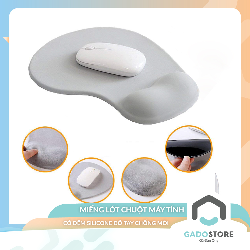Lót chuột máy tính có mút đệm êm chống mỏi cổ tay tăng khả năng di chuyển chuột linh hoạt
