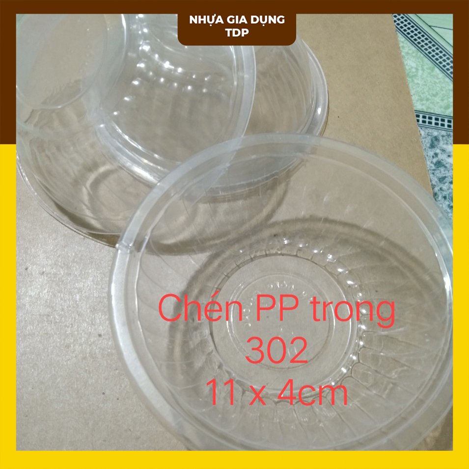 Lốc 50 chén nhựa trong/ chén sữa - loại trung chén 302 đường kính 10cm