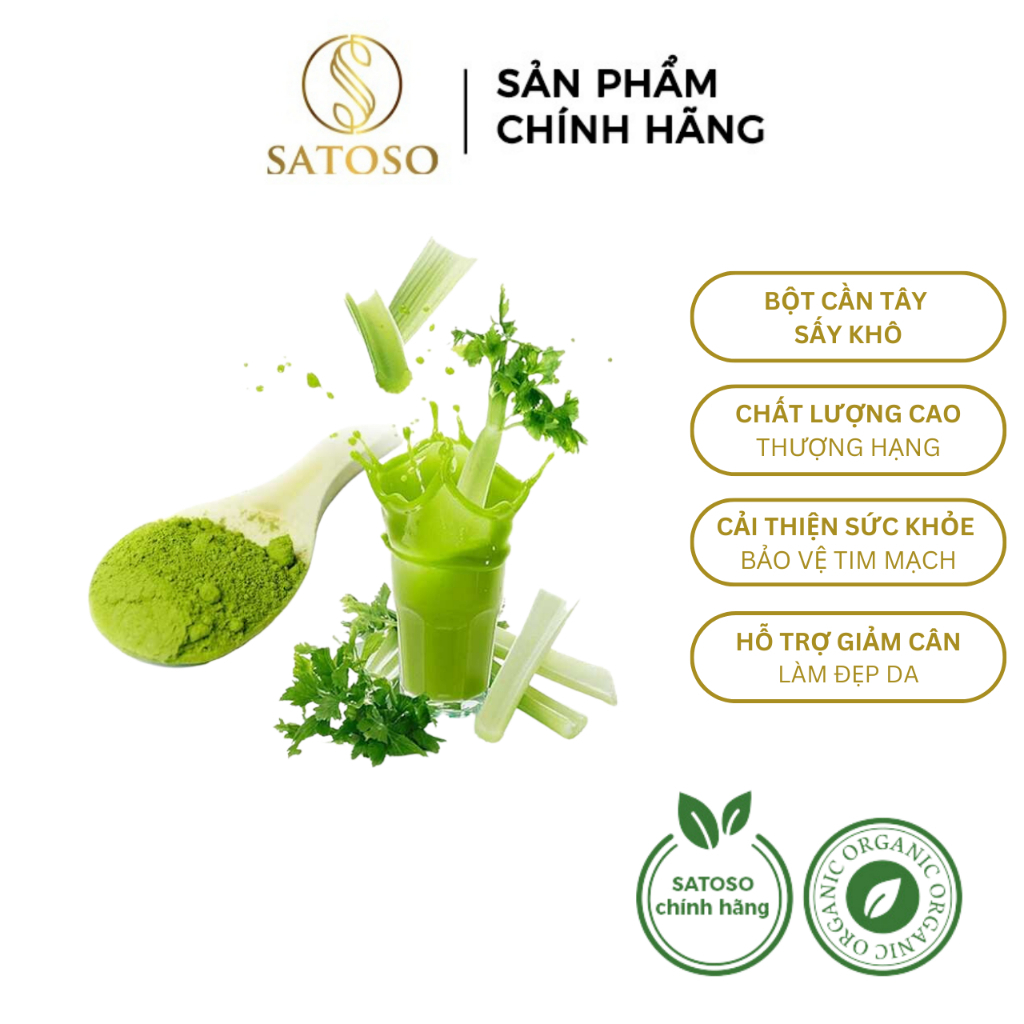 Bột cần tây nguyên chất sấy lạnh giảm cân hiệu quả Satoso 500g