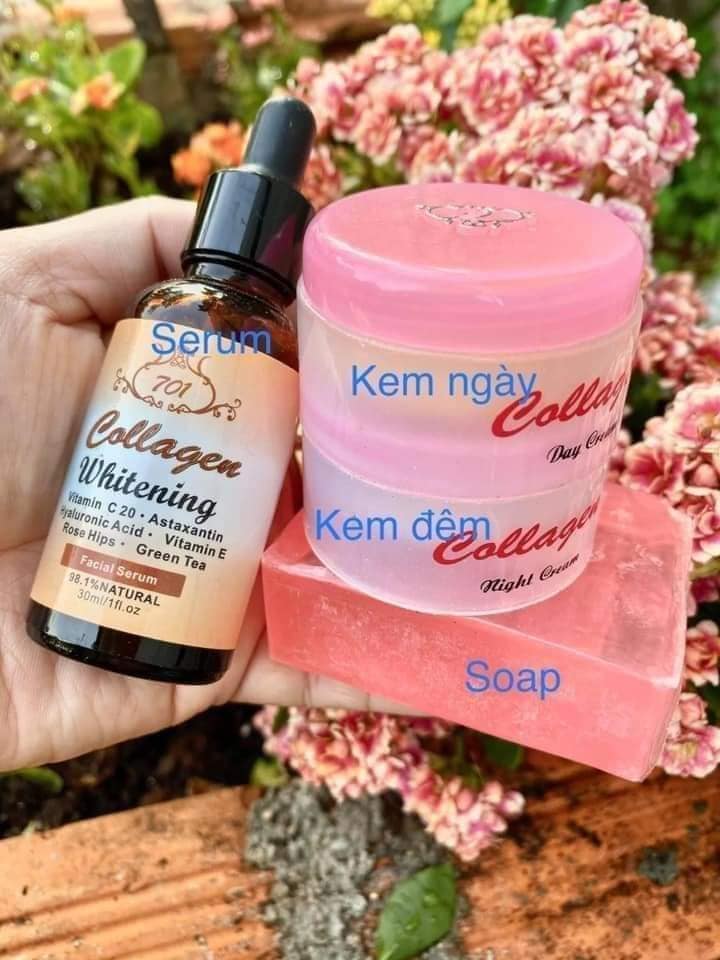 Combo KEM COLAGEN PLUS VIT E  và Serum COLAGEN PLUS VIT E- kem dưỡng trắng da nám