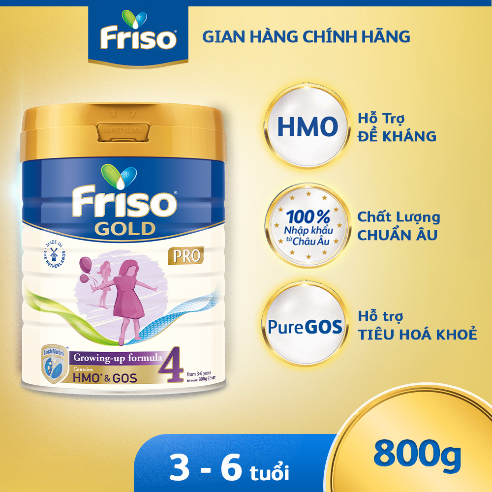 [Nhập khẩu Hà Lan] Sữa Friso Gold PRO 4 800g-cho trẻ trên 3 tuổi
