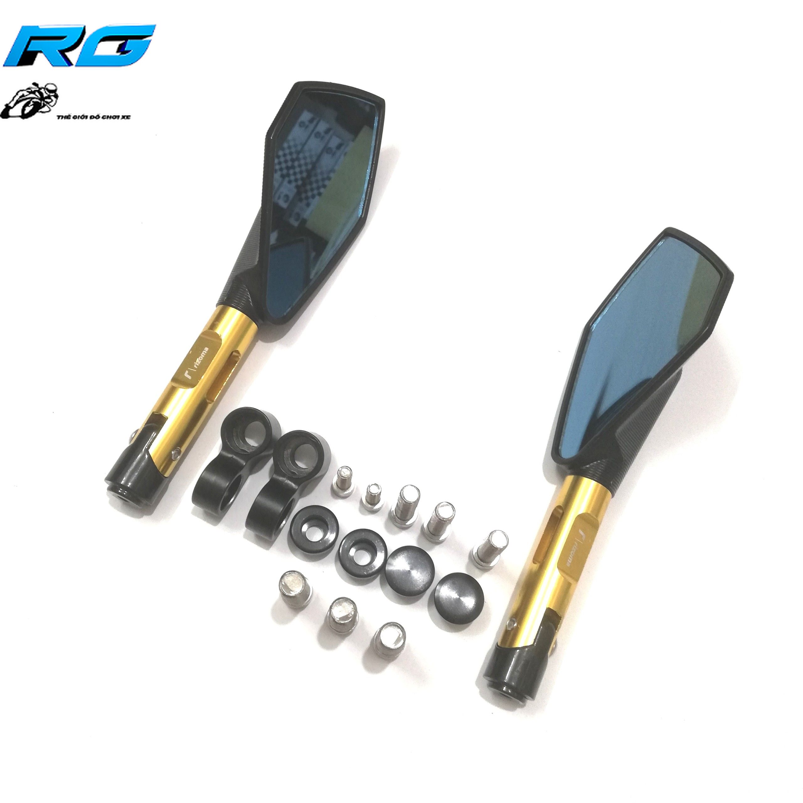 Gương chiếu hậu rizoma 5 cạnh l2 - màu gold