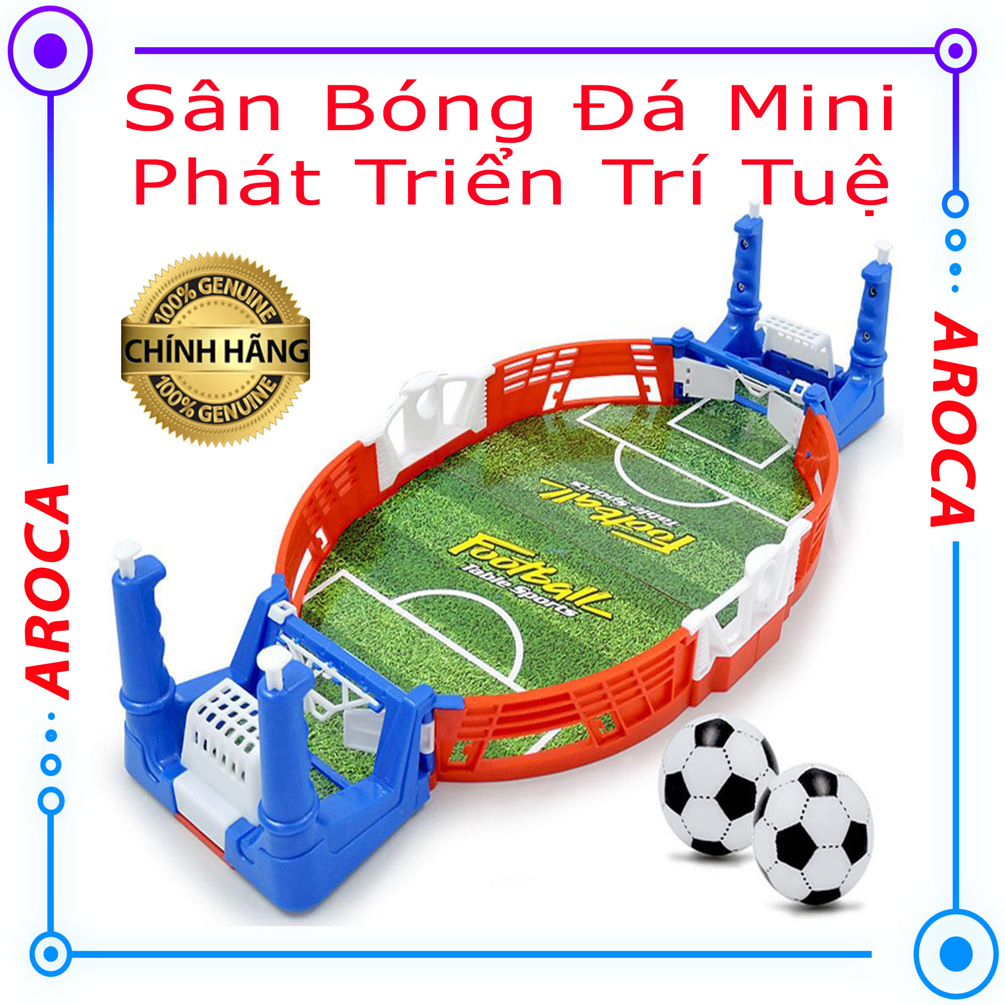Đồ chơi sân đá banh - sân bóng đá mini cho bé phát triển trí tuệ Mini Foosball trò chơi ba con tương tác AROCA