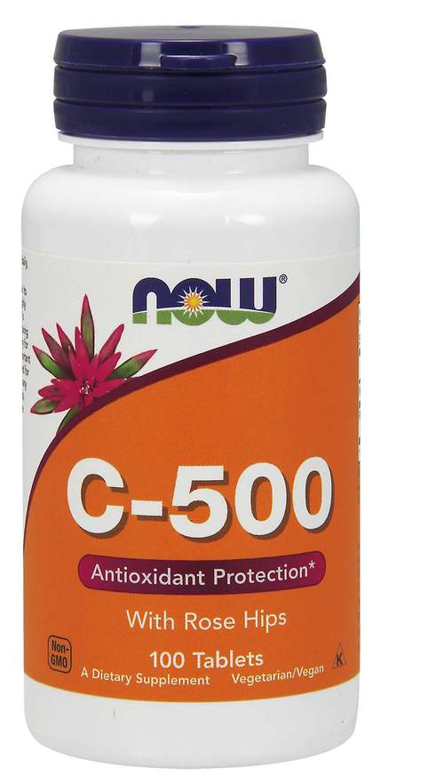 Thực phẩm bảo vệ sức khỏe now vitamin c-500 - bổ sung vitamin c giúp chống lão hóa tế bào & tăng hệ miễn dịch chai 100 viên