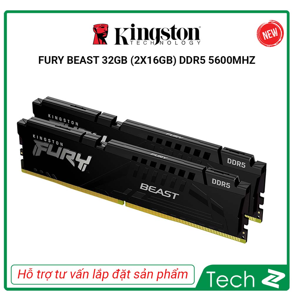 Ram Kingston Fury Beast 32GB 2x16GB DDR5 5600Mhz