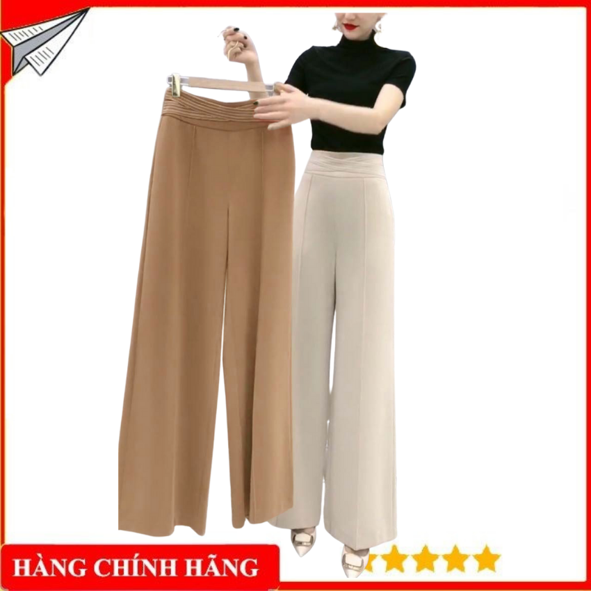 Quần xuông lưng cao bản eo to phối chỉ viền độc lạ full size 3 màu