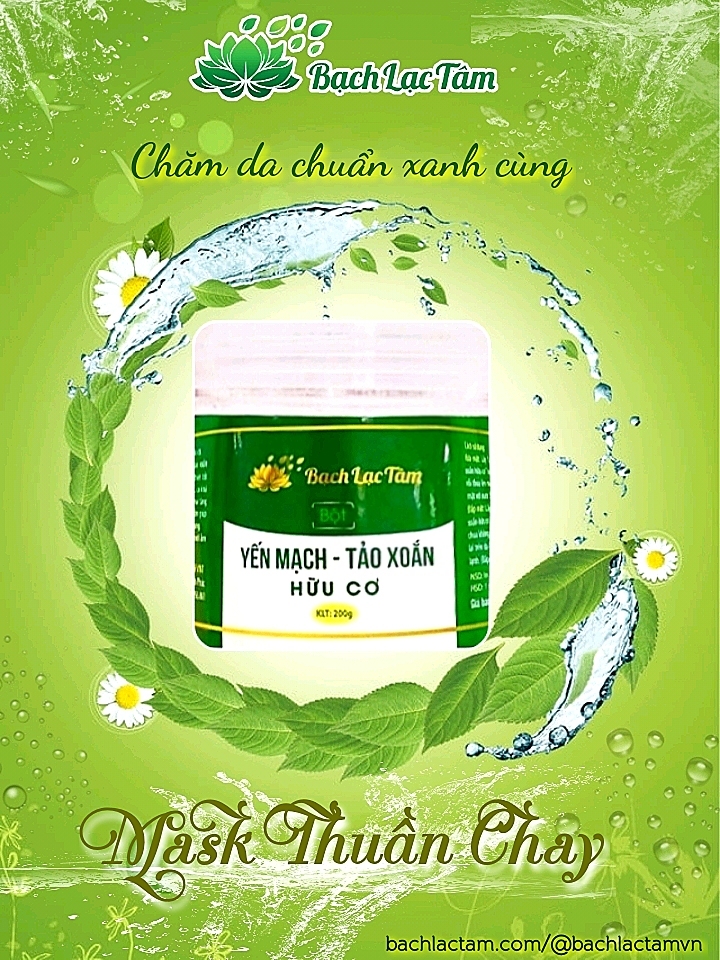 [Mặt Nạ Đắp]Bột Yến Mạch Hữu Cơ Dưỡng Da Thêm Tảo Xoắn Đắp Mặt, Dưỡng Da Rửa Mặt AVA Nutrition200g