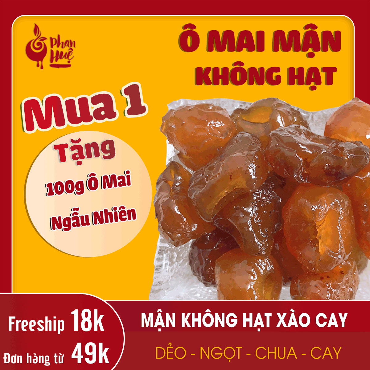 Mận không hạt xào cay Phan Huệ Đặc Biệt (500gr). Mận tươi Miền Bắc chọn lọc loại 1. Quà của người Hà Nội. Ăn là nhớ ! Vị chua, ngọt, cay nhẹ ngon khó cưỡng.