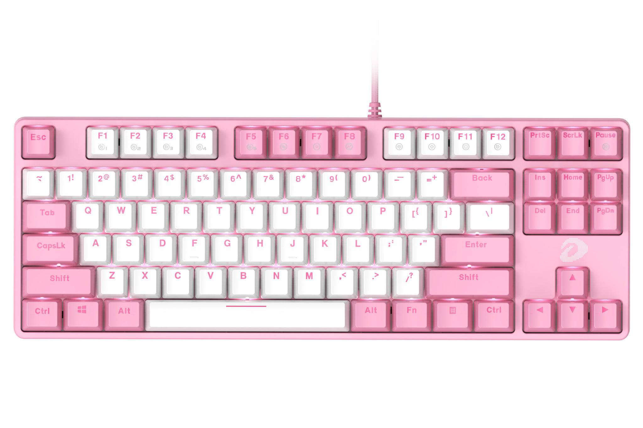 Bàn Phím Cơ Dare-U EK87 White Pink Led Gaming Red Switch TKL (Hồng Trắng)
