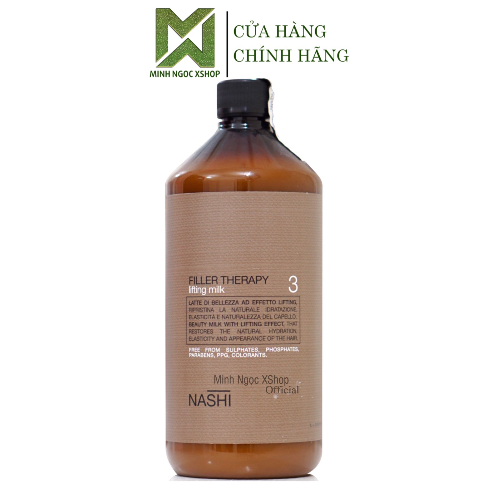 Dầu hấp sữa dưỡng phục hồi Nashi Filler Therapy chai số 3 1000ML