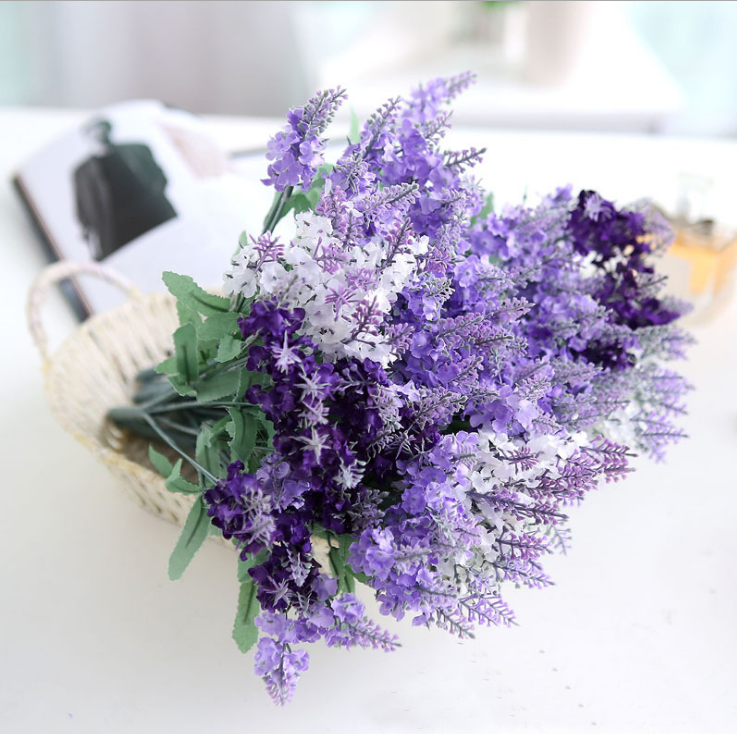 Hoa giả, nhánh hoa lavender oải hương 4 màu siêu đẹp trang trí nhà cửa, quán cafe