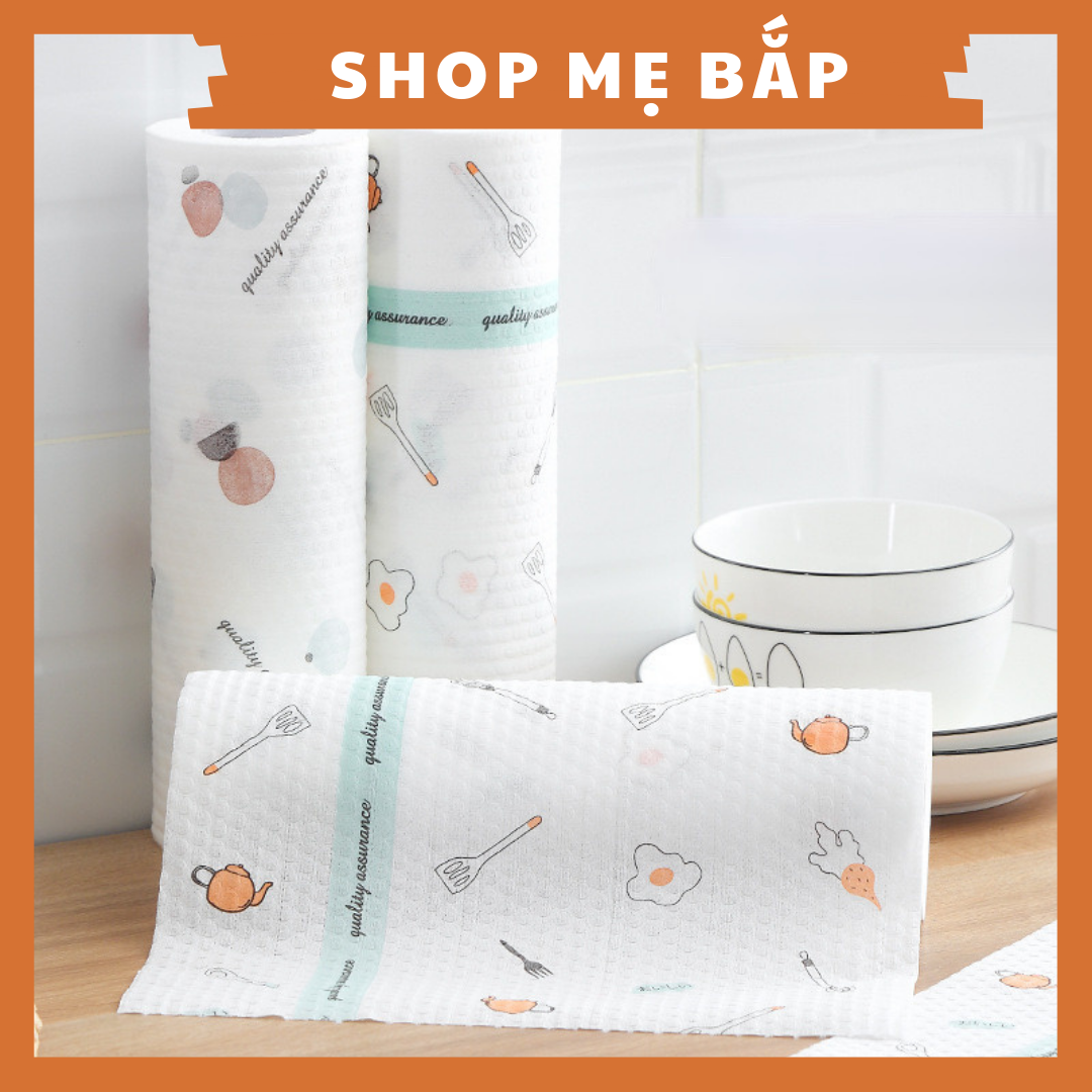 Cuộn Giấy Đa Năng - Khăn Lau 50 Tờ - Siêu Thấm Hút, Tái Sử Dụng Nhiều Lần - Shop Mẹ Bắp