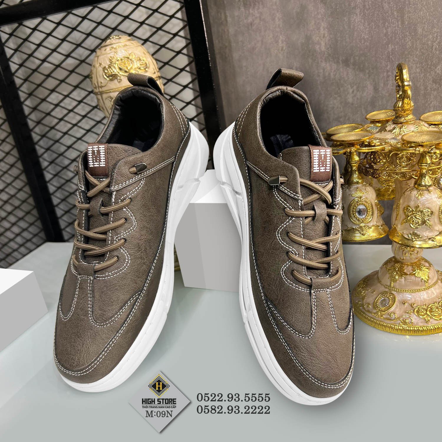 Giầy nam da pu đế bệt size từ 38 đến 44 m09