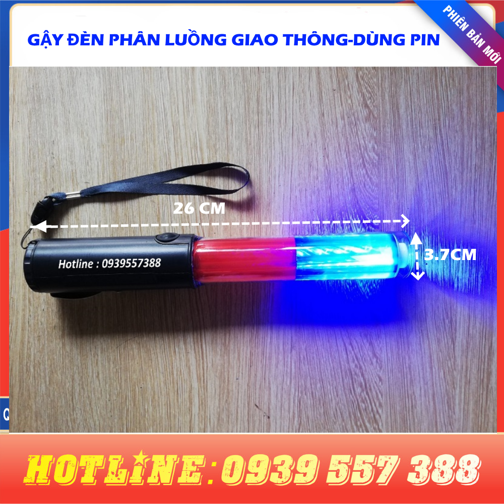 Gậy đèn chỉ huy giao thông 2 màu , gậy phân luồng giao thông ,đèn cảnh báo - sử dụng pin