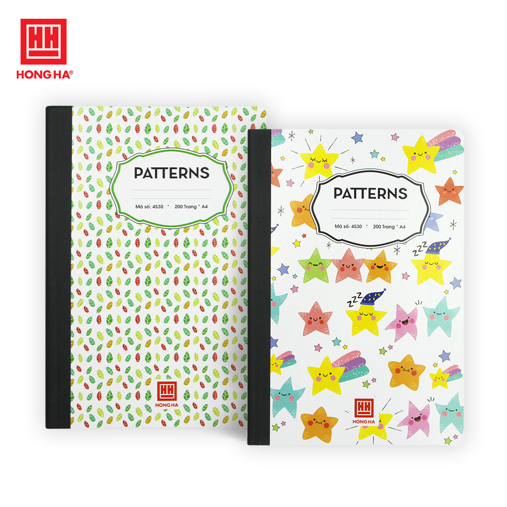 Sổ bìa bồi kẻ ngang A4 200/260/300/360 trang Hồng Hà Patterns 4530