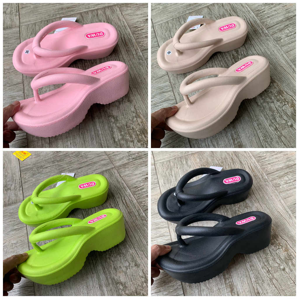 Dép kẹp nữ đế cao 6cm duwa chất eva siêu nhẹ