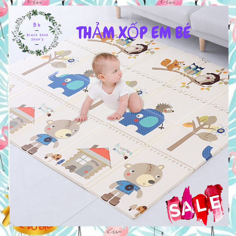 📢Sản Phẩm cho Bé Yêu📢Thảm xốp 2 mặt gấp gọn XPE phủ Silicon-Gấp gọn chống thấm tuyệt đối,chống trơn trượt-Êm mềm vô cùng-Chất liệu an toàn tuyệt đối với trẻ sơ sinh trê nhỏ-Thảm hoạt hình siêu CUTE- BH uy tín tại Black Bear Shop's