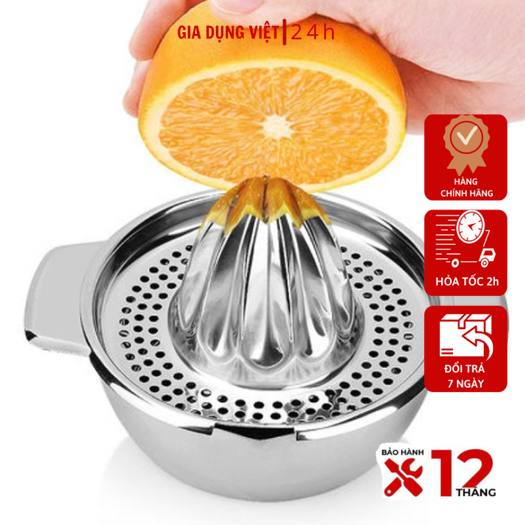Bộ vắt cam INOX tiện dụng-Nắp vắt cam nhựa Việt Nhật kèm ca đong định mức, tiện lợi trong những ngày hè nóng.