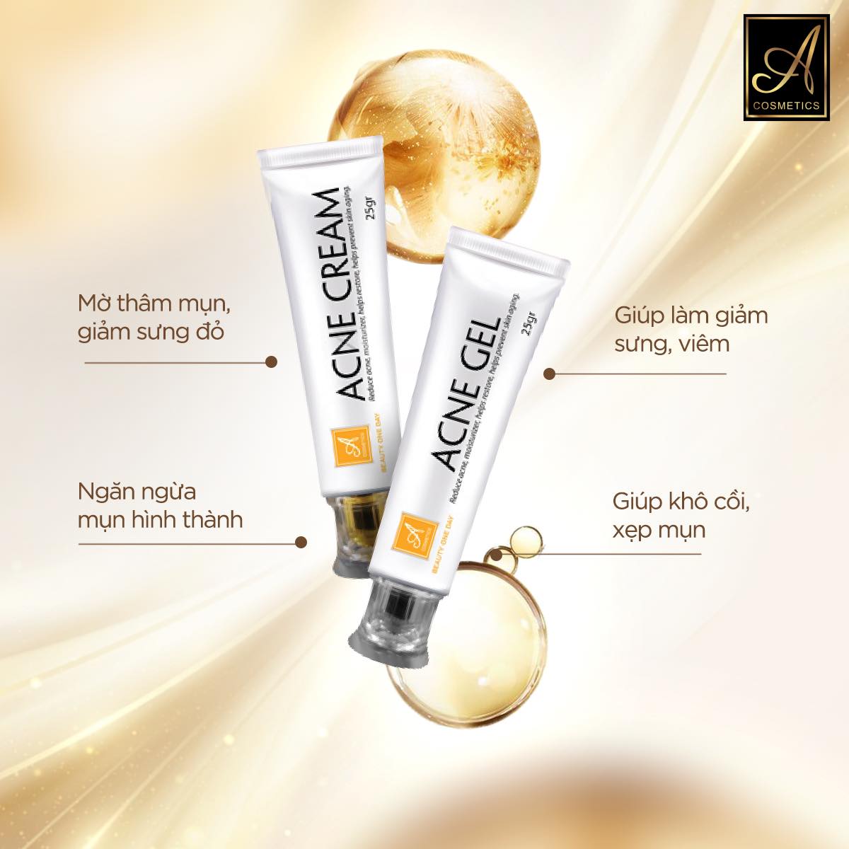 Combo ngừa mụn beauty one day a cosmetics chính hãng phương anh