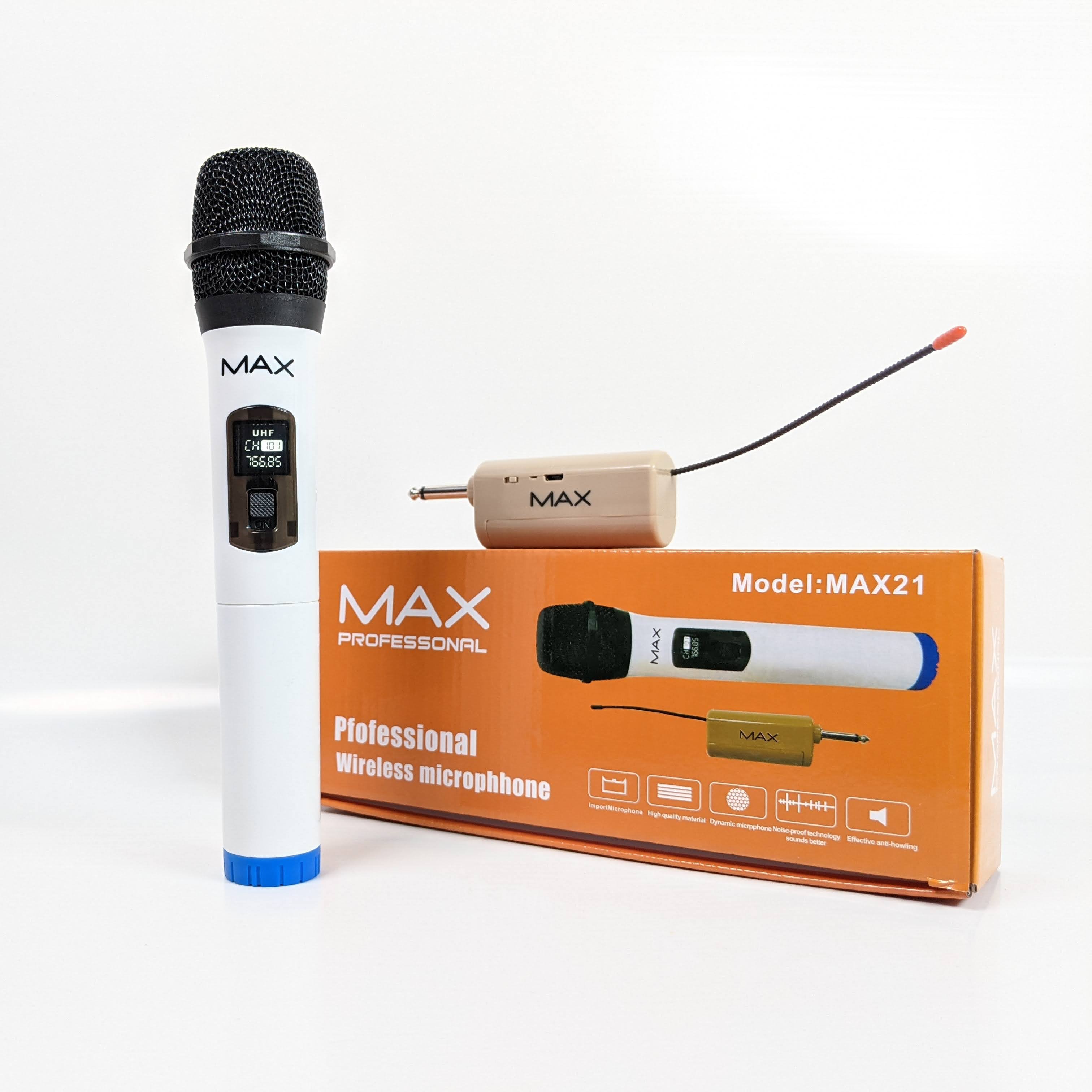 [ XẢ KHO BÁN LỖ ] Micro không dây đa năng Max 21, Micro không dây giá tốt, sử dụng cho mọi loại thiết bị âm thanh, Micro dành cho loa kéo, loa bluetooth, amply, Màn hình Led hiển thị thông số, Âm thanh cực hay, giá cực rẻ, BH uy tín.