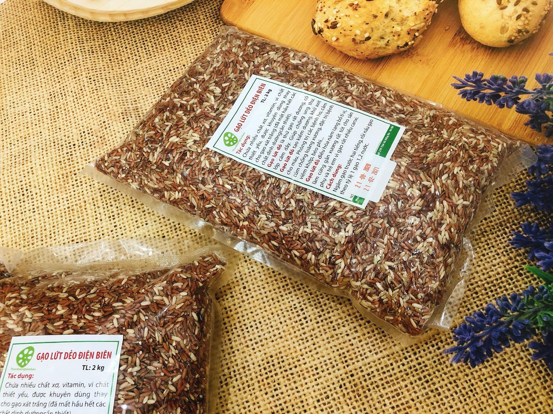 [ Gói 2kg ] Gạo lứt dẻo Điện Biên-Gạo dẻo siêu ngon bổ dưỡng, hỗ trợ giảm cân và phòng ngừa các bệnh như ung thư, tim...