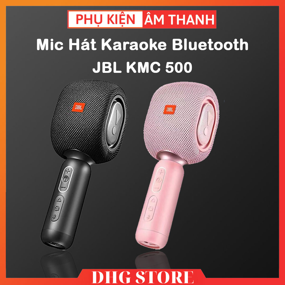 Mic hát karaoke bluetooth jbl kmc 500 micro cao cấp - loa micro karaoke không dây - mic hát cầm tay kèm loa hát cực hay công nghệ lọc loại bỏ tạp âm karaoke cực đã khả năng bắt và hút âm tốt chống hú , tiện lợi.thiết kế sang trọng.