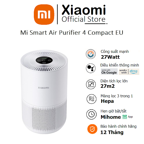 Mua Máy Lọc Không Khí Xiaomi Tiết Kiệm Điện Khử Mùi Diệt Khuẩn Máy Lọc Bụi Xiaomi Smart Air Purifier 4 Cảm Ứng Khử UV Kết Nối APP Lọc Nhanh Loại Bỏ Nhanh Bụi Mịn Lông Thú Phấn Hoa.