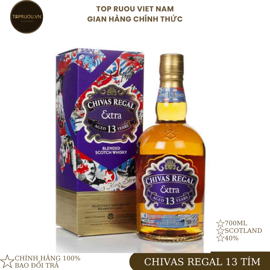 Rượu whisky chivas regal 13 tím - 700ml