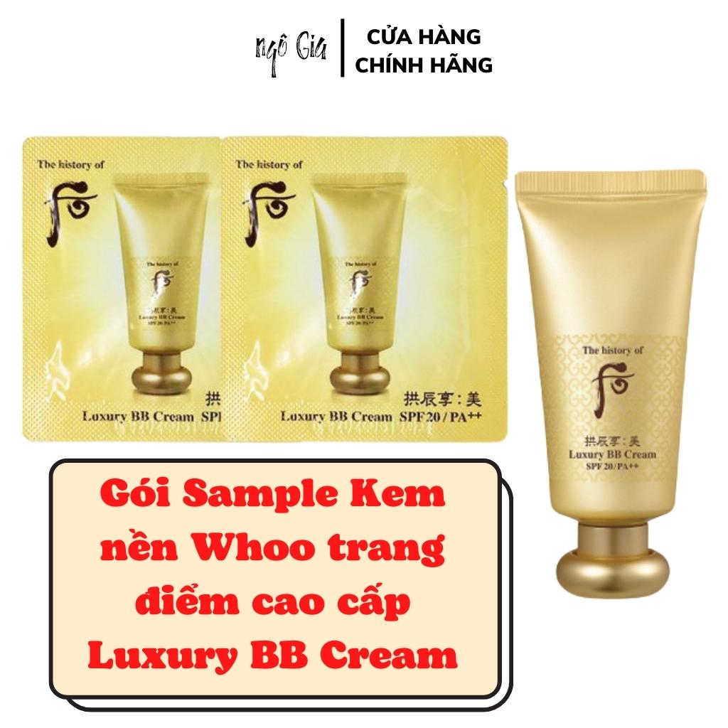 Gói sample kem nền tái sinh Whoo cao cấp che phủ hoàn hảo - Whoo Essence Radiant Foundation 1ml - Sale Chính hãng