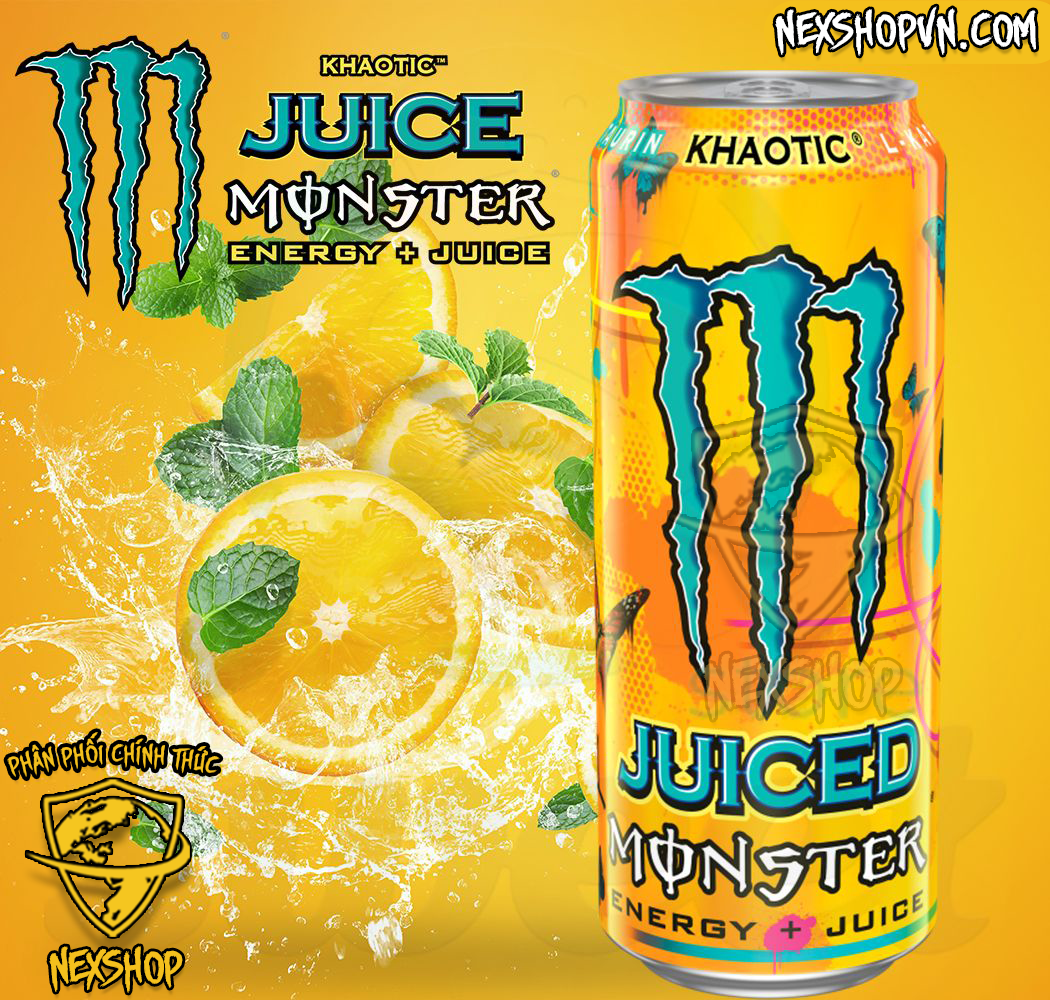 Mẫu mới Nước Tăng Lực Monster Energy Drink Juice KHAOTICS 473ml Mỹ