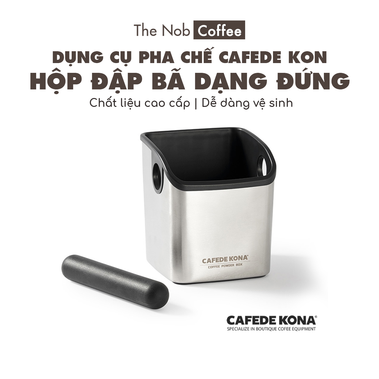 Hộp đập bã cà phê dạng đứng Cafede Kona