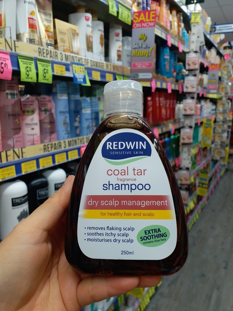 Dầu gội chống gàu và giảm nhờn da đầu redwin coal tar shampoo 250ml