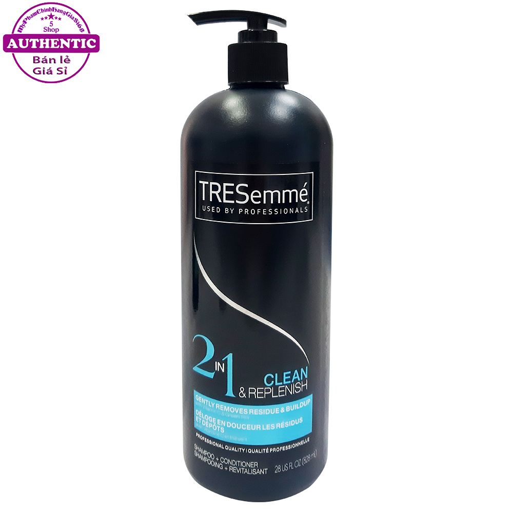 Dầu gội xả tresemme clean & replenish 2 in 1 phục hồi tóc hư tổn 828ml usa