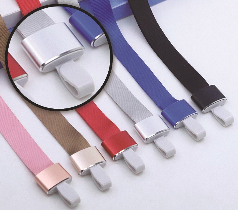 Dây đeo thẻ bảng tên nhân viên, học sinh, sinh viên dây lụa móc nhựa mix đầu nhôm sáng nhẹ sang trọng