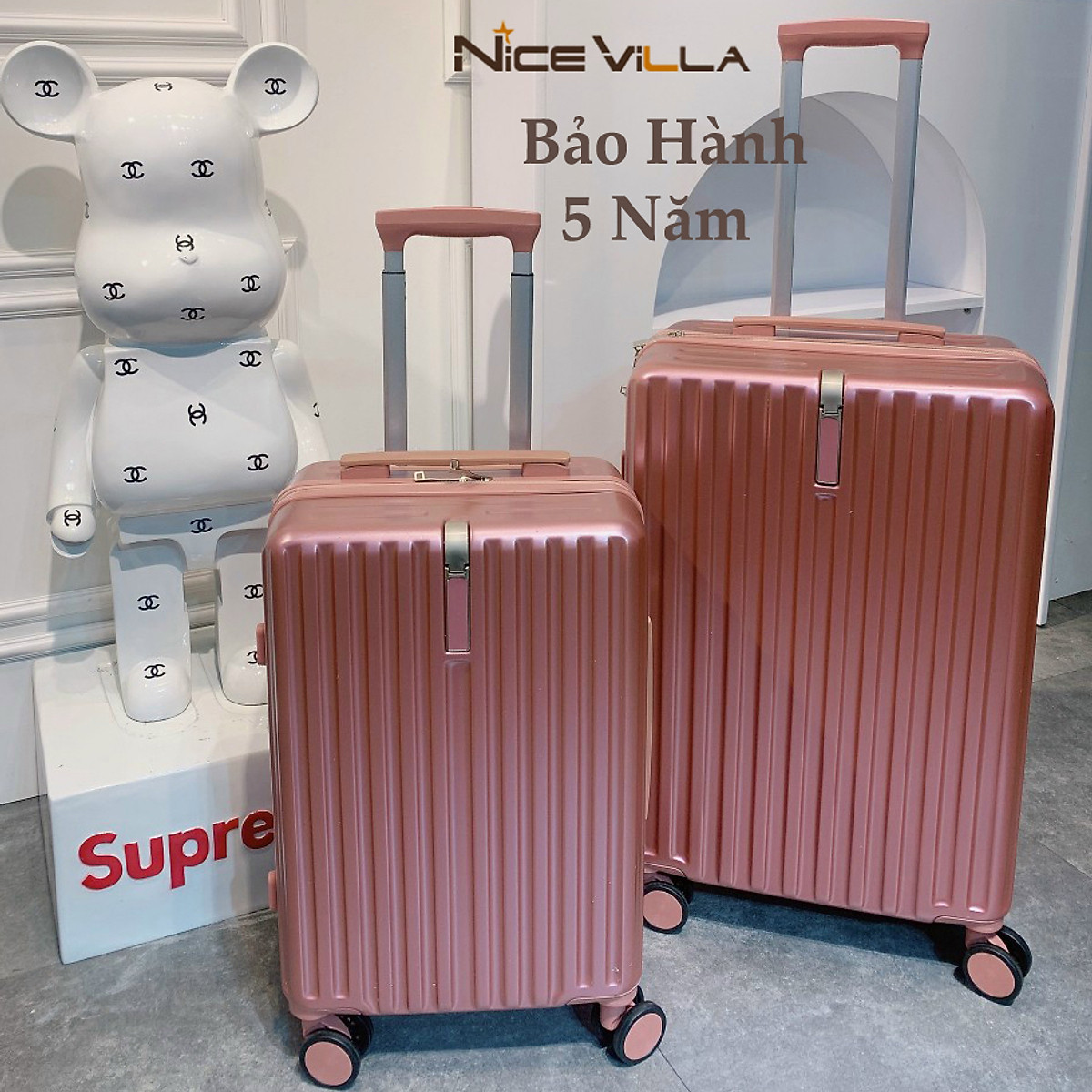 Vali thời trang nhựa dẻo pp nicevilla size 20inch & 24inch