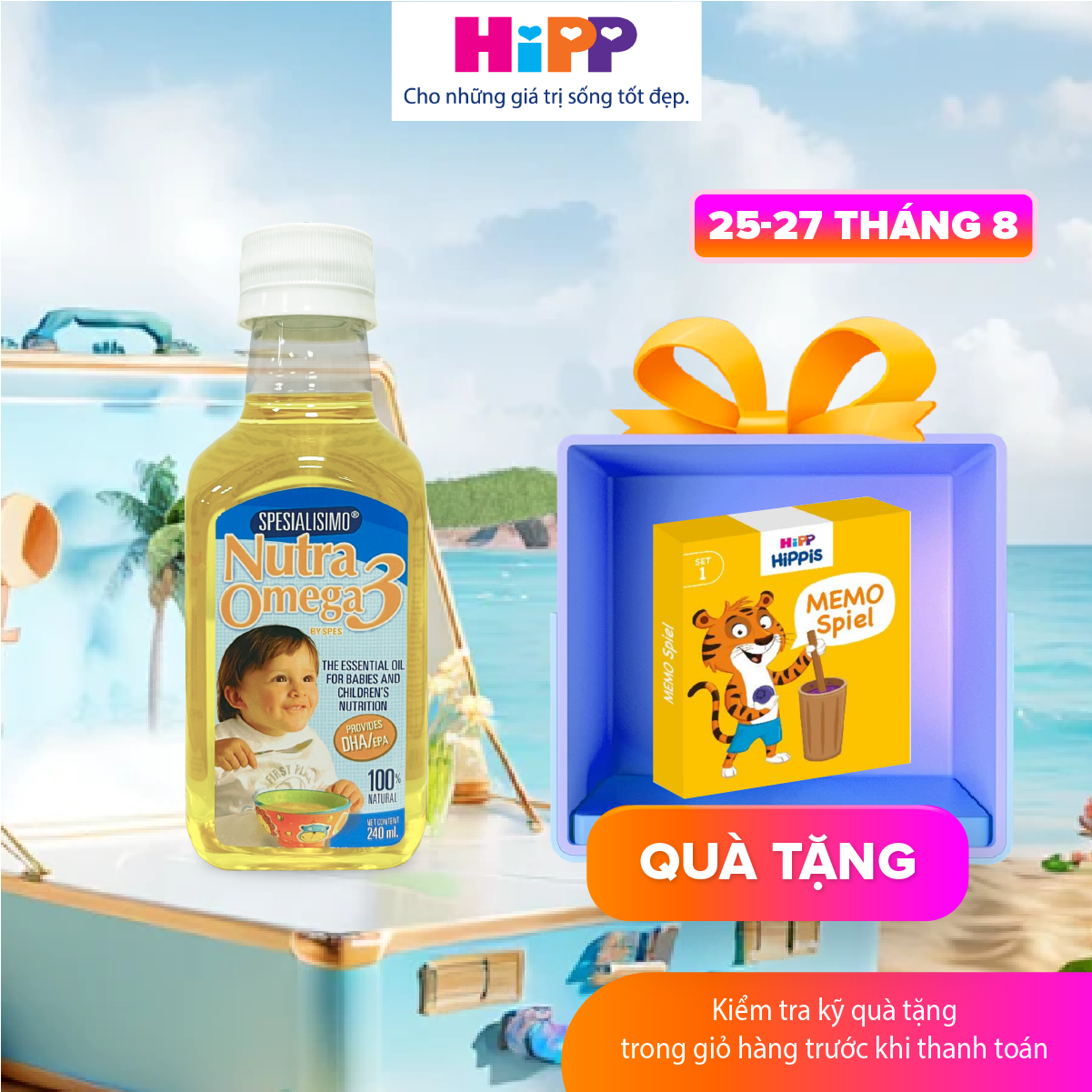 Dầu cá ăn dặm Nutra Omega 3 nhập khẩu Chi Lê 240ml - Bổ sung DHA & EPA cho trẻ từ 7 tháng tuổi