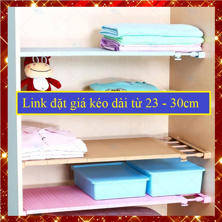 (Giá kéo dài từ 23 đến 30cm rộng 24) Kệ chia ngăn tủ đa năng chịu được 20kg