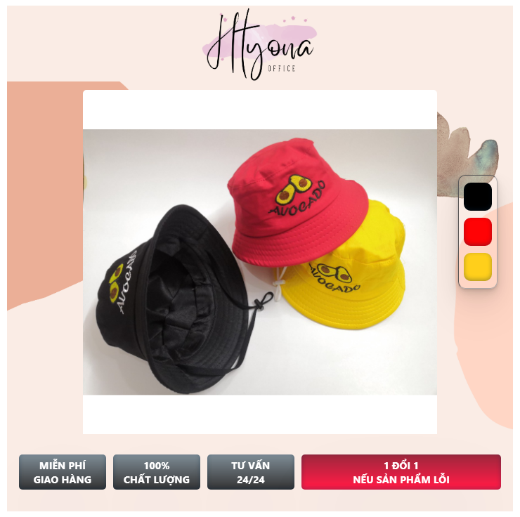Mũ Trẻ Em - Nón Bucket Trái Bơ Cho Bé 2 - 5 Tuổi