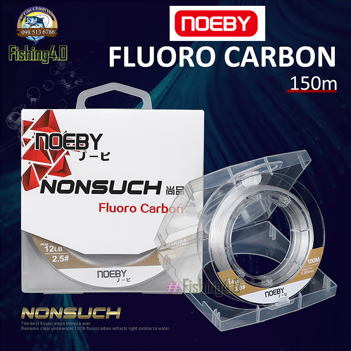 Dây cước Fluoro carbon Noeby Nonsuch 150m - Leader - dây thẻo tàng hình