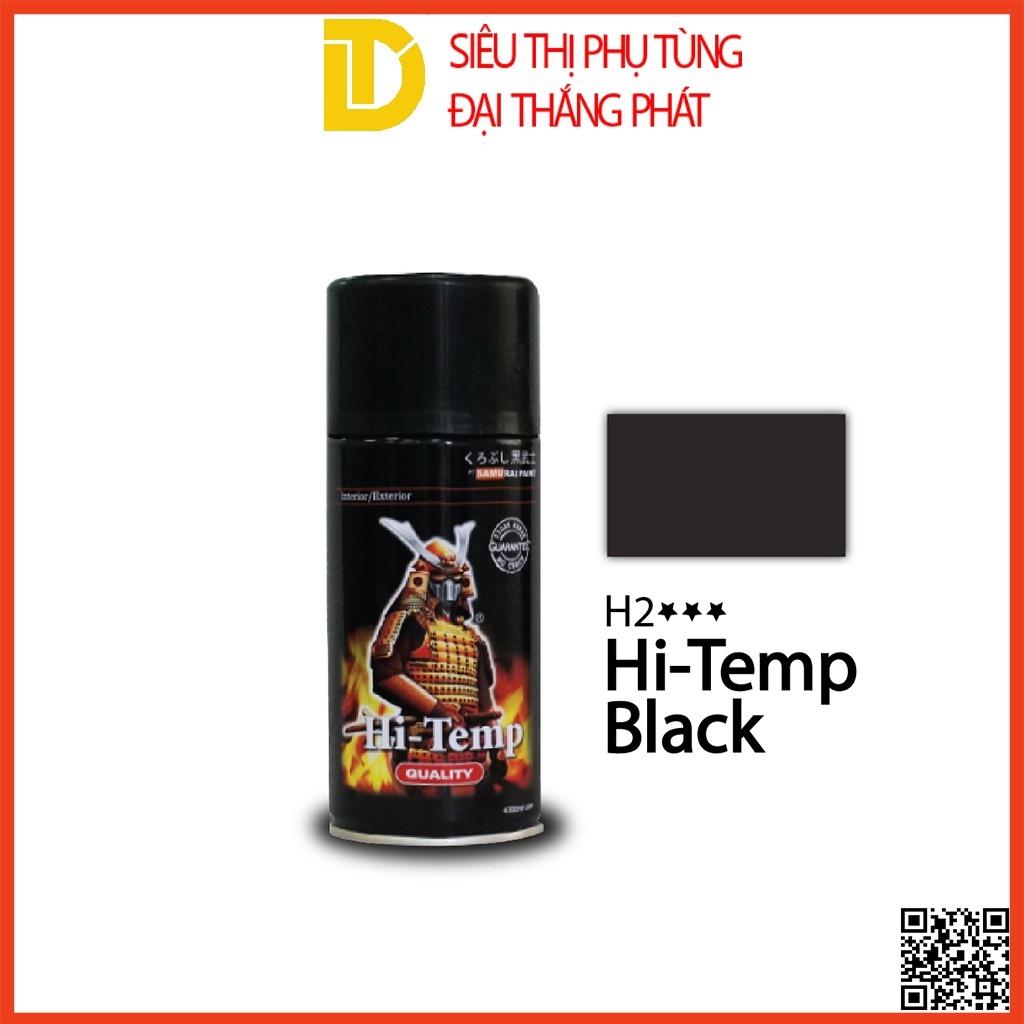Sơn xịt Samurai   Sơn pô (bô) xe máy   Sơn chịu nhiệt H2xxx màu đen HOT SALE