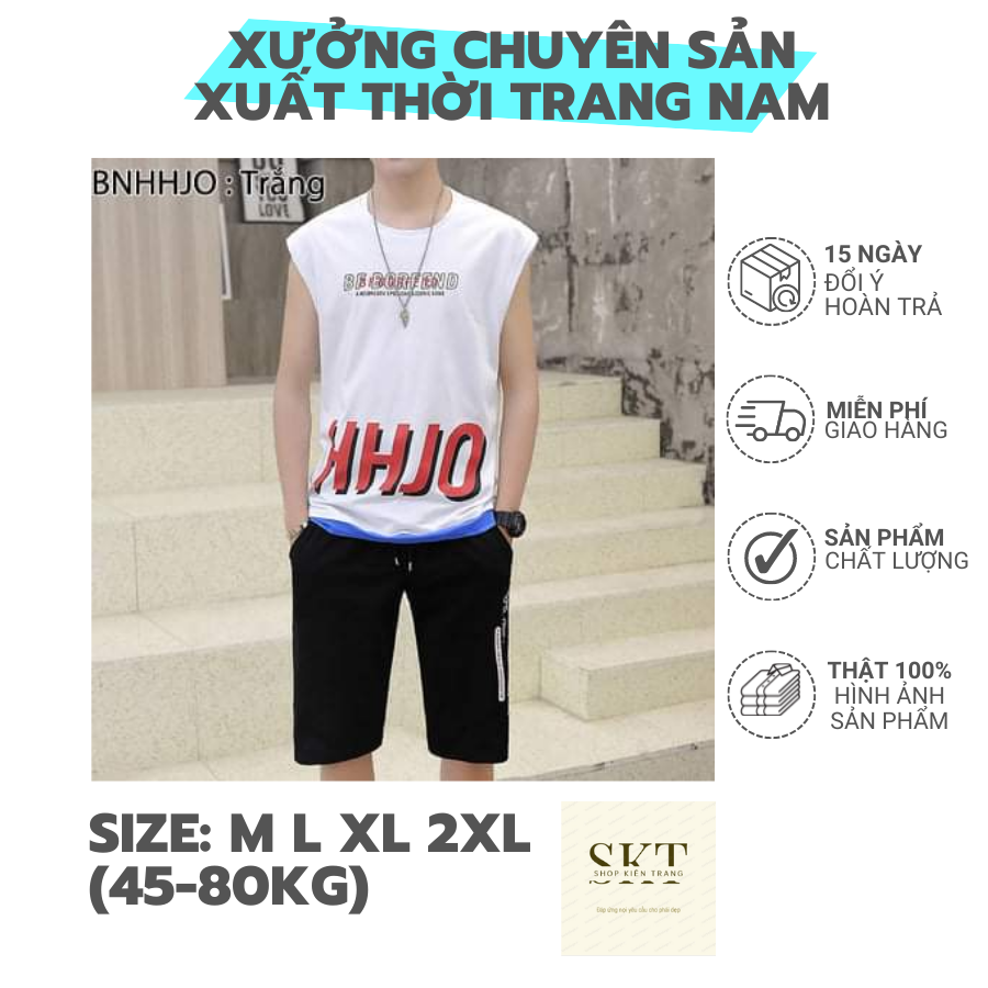 Set bộ thể thao tentop nam chất thun cotton mềm mịn mát mẻ
