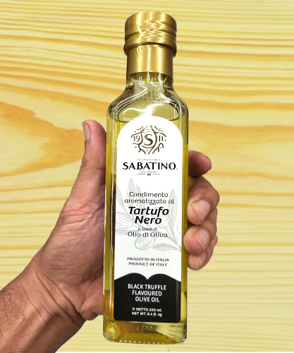 SABATINO [chai NERO 250ml] DẦU Ô LIU HƯƠNG NẤM CỤC ĐEN [ITALIA] Black Truffle Flavoured Olive Oil