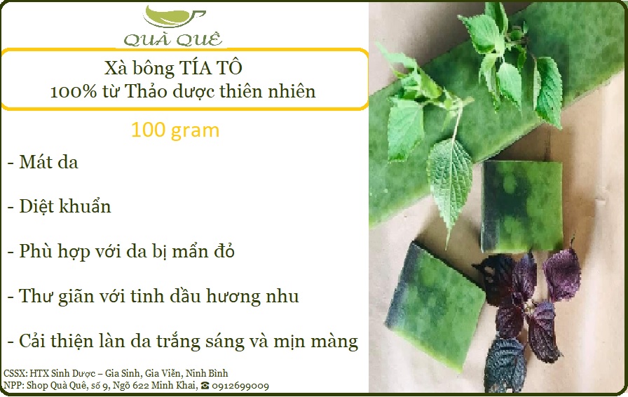 Xà Bông Tía Tô 100% từ Thiên Nhiên