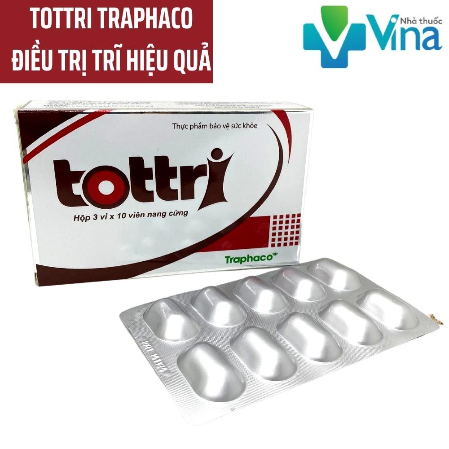 TOTTRI - Traphaco - Cải Thiện Trĩ Trong 10 Ngày- Hộp 30 viên, 15 gói