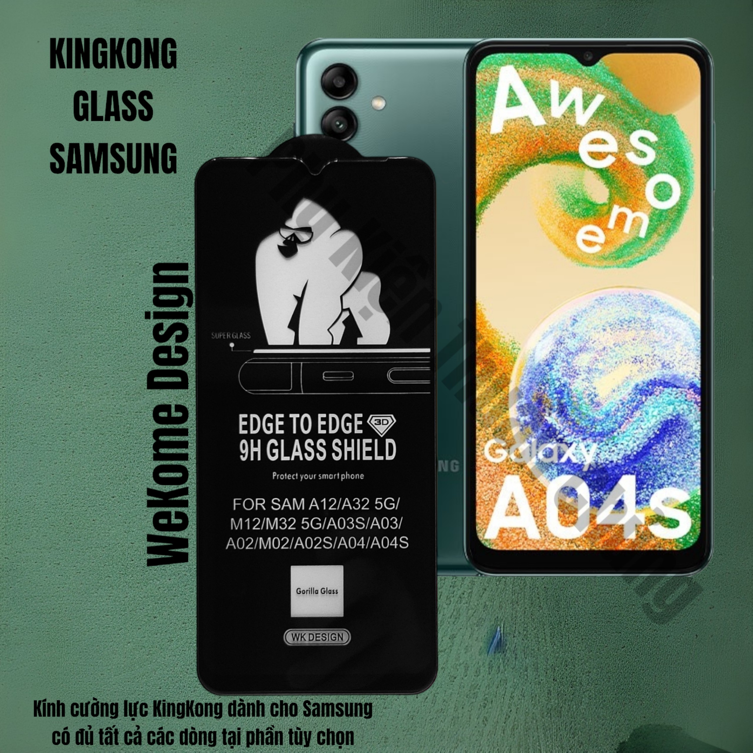[HCM]Kính Cường lực KingKong (KHÔNH HỘP) Samsung A10S/A10/A11/A12/A32 5g/A03S 03/A02/A03 CORE/A 04 S